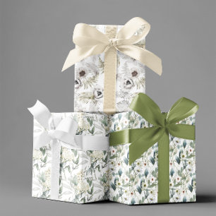 Waterverf Bloem Bloem Witte Crème Bruiloft Inpakpapier Vel