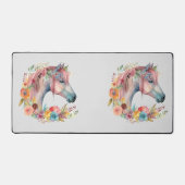 Waterverf Bloem Boho Paardenpastel Bureaumat (Voorkant)