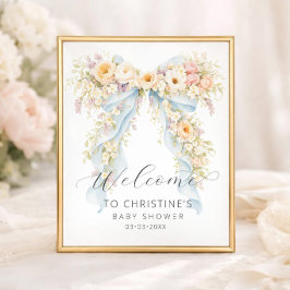 Waterverf Bloem Boog Baby Shower Welkom Poster