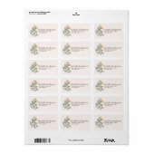 Waterverf Bloem Botanisch Elegant Poststuk Etiket (Full Sheet)