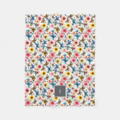 Waterverf bloem botanisch patroon met monogram fleece deken (Voorkant)