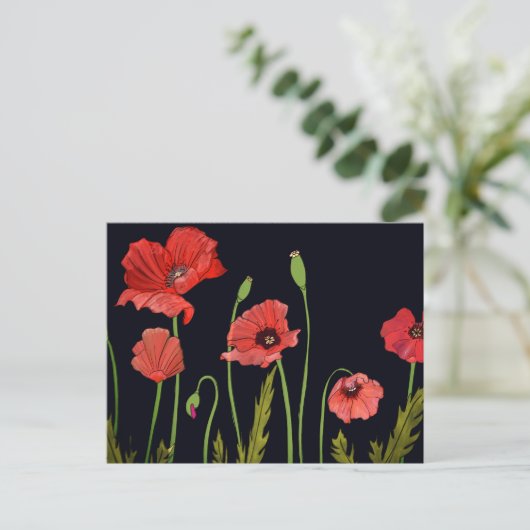 Waterverf bloem briefkaart (Staand voorkant)