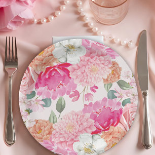 Waterverf Bloem Bruid in Bloei Bruiloft Borrel Papieren Bordje