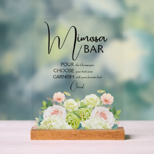 Waterverf Bloem Bruidsdouche Mimosa Bar Acryl Bord