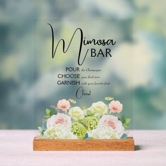 Waterverf Bloem Bruidsdouche Mimosa Bar Acryl Bord (Neutraal)