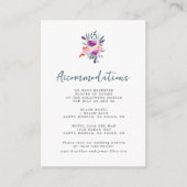 Waterverf Bloem Bruiloft Accommodatiekaarten Informatiekaartje (Voorkant)