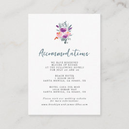 Waterverf Bloem Bruiloft Accommodatiekaarten Informatiekaartje