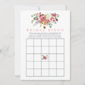 Waterverf Bloem Bruiloft Bingo Kaart (Voorkant)