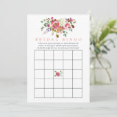 Waterverf Bloem Bruiloft Bingo Kaart (Staand voorkant)