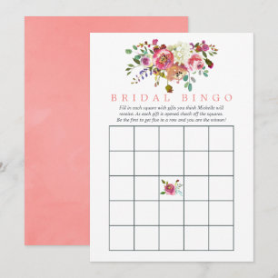 Waterverf Bloem Bruiloft Bingo Kaart