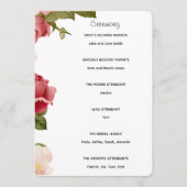 Waterverf Bloem Bruiloft Ceremonie Programma | Roz Programmakaart (Voorkant)