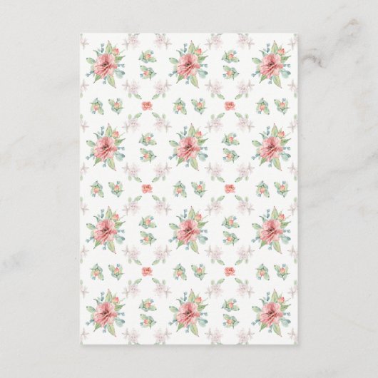 Waterverf Bloem Bruiloft Informatie Kaarten (Achterkant)