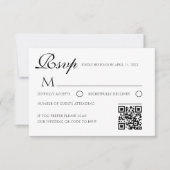 Waterverf Bloem Bruiloft RSVP Kaart met QR Code (Voorkant)