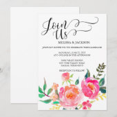 Waterverf Bloem Bruiloft Uitnodigingen (Voorkant / Achterkant)