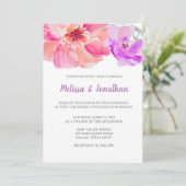 Waterverf Bloem Bruiloft Uitnodigingen (Staand voorkant)
