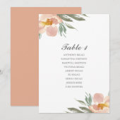 Waterverf Bloem Bruiloft Zittafel Plan Kaart (Voorkant / Achterkant)