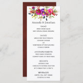 Waterverf Bloem Bruiloftsmenu Menu (Voorkant / Achterkant)