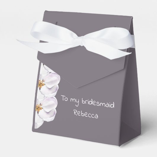 waterverf bloem cadeau aan bruidsmeisjes naam, paa bedankdoosjes (Voorkant Zijde)