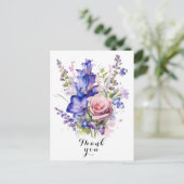 Waterverf Bloem dank je wel Briefkaart (Staand voorkant)