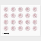  Waterverf Bloem Dank u Ronde Sticker (Vel)