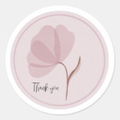  Waterverf Bloem Dank u Ronde Sticker (Voorkant)