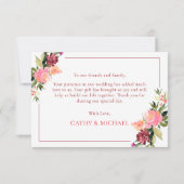 Waterverf bloem dubbel geluk bruiloft bedankkaart (Achterkant)