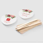 Waterverf bloem dubbel geluk bruiloft handwaaier (Niet-gemonteerd)