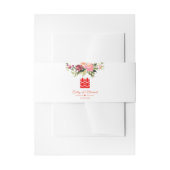 Waterverf bloem dubbel geluk moderne bruiloft uitnodigingen wikkel (Voorkant Voorbeeld)