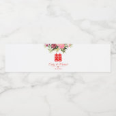 Waterverf bloem dubbel geluk moderne bruiloft waterfles etiket (Enkel label)