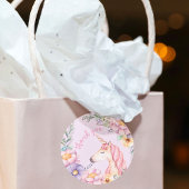 Waterverf bloem eenhoorn meisje dank u ronde sticker