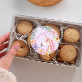 Waterverf bloem eenhoorn meisje dank u ronde sticker