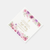 Waterverf Bloem Eerste Heilige Communie Servet (Hoek)