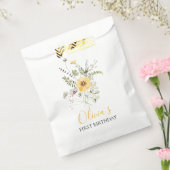 Waterverf bloem eerste verjaardag bedankzakje (Gezegeld)