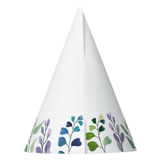 Waterverf bloem eerste verjaardag feesthoedjes (Achterkant)