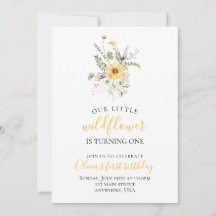 Waterverf bloem eerste verjaardag