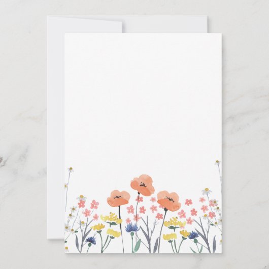 Waterverf bloem eerste verjaardag kaart (Achterkant)