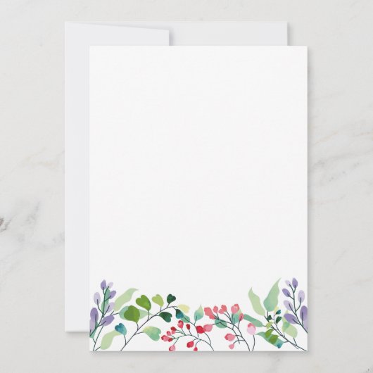 Waterverf bloem eerste verjaardag kaart (Achterkant)