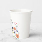 Waterverf bloem eerste verjaardag papieren bekers (Links)