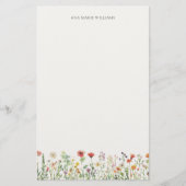Waterverf Bloem Elegant Chic Briefpapier (Voorkant)
