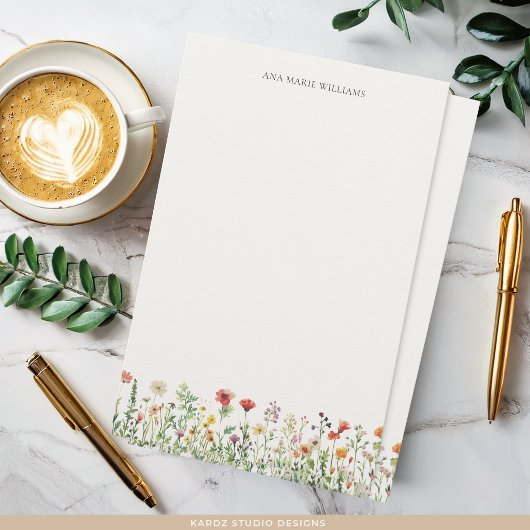 Waterverf Bloem Elegant Chic Briefpapier