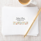 Waterverf Bloem Elegant Script Retouradres Etiket (Insitu)