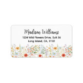 Waterverf Bloem Elegant Script Retouradres Etiket (Voorkant)