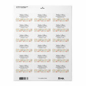 Waterverf Bloem Elegant Script Retouradres Etiket (Full Sheet)