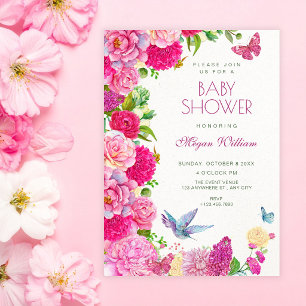 Waterverf bloem fauna bloei baby shower kaart