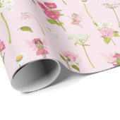 Waterverf Bloem Fee Cadeaupapier (Rol Hoek)