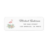 Waterverf Bloem Flamingo Baby Shower Label (Voorkant)