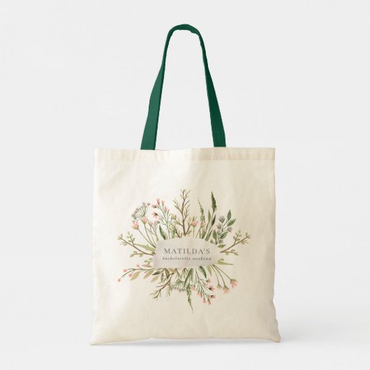 Waterverf bloem floral bachelorette weekend tote bag (Achterkant)