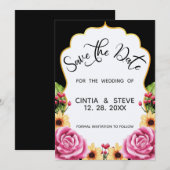 Waterverf Bloem Frame Huwelijk Save The Date Kaart (Voorkant / Achterkant)