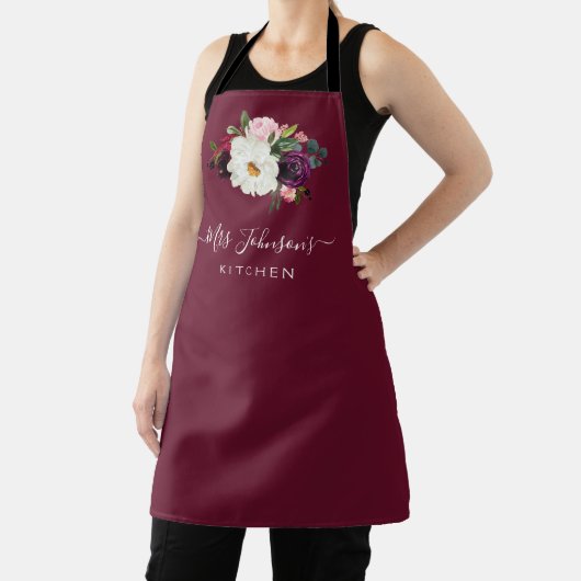 waterverf bloem gepersonaliseerde keuken Apron Schort (Insitu)