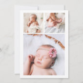 Waterverf Bloem Goud Foto Geboorteaankondiging Kaart (Achterkant)